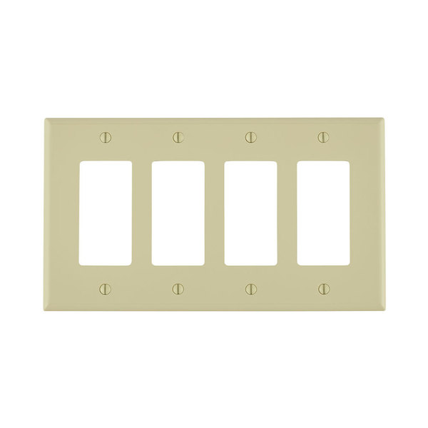 Leviton Wallplates Mid Nyl 4G Decr-I PJ264-I